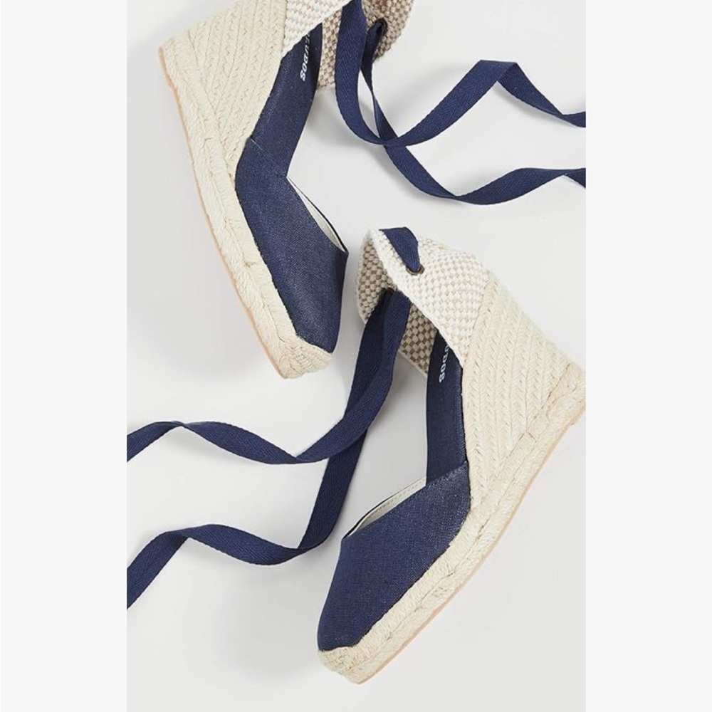 Navy Espadrille Wedge Sandals